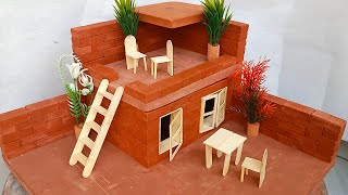 diy bricklaying building miniature house diorama  house no 07 [upl. by Sansbury]