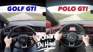 2018 VW POLO GTI VS VW GOLF GTI POV test drive [upl. by Neltiac]