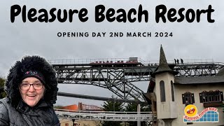 Pleasure Beach Resort Opening Day 2nd March 2024 Ride Closures Evacuation and Lots of Rain [upl. by Laaspere]