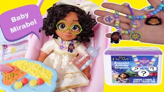 Feeding Disney Encanto Mirabel baby doll Lunch and Fun DIY Bracelet Activity Surprise [upl. by Cj657]