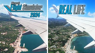 Microsoft Flight Simulator 2024 FS2024 vs Real Life  Corfu Takeoff [upl. by Hafler]