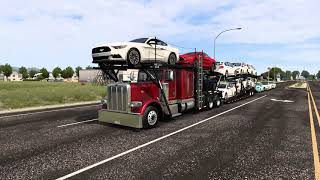 Hauling cars in F3D Moddings 389 Car Hauler  American Truck Simulator [upl. by Yllom]