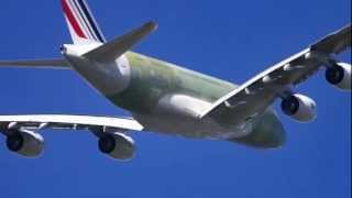 Air France  Airbus A380  take off from Toulouse Airport [upl. by Ylim]