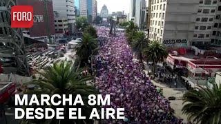 Así se ve desde el aire la marcha de 8M 2024 en CDMX  A las Tres [upl. by Quartet88]