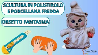 TUTORIAL scultura in polistirolo e porcellana fredda Orsetto Halloween [upl. by Herald662]