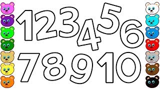 Numbers 1 to 10 for Kids  Coloring Pages for Toddlers [upl. by Arit]