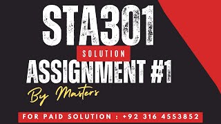 sta301 Assignment 1 solution 2024  STA 301 assignment 1 solution [upl. by Narej]