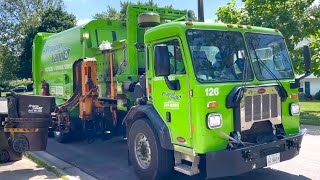 Prairieland Disposal Split Labrie Automizer  Expert Side Loader Garbage Truck [upl. by Amikahs]