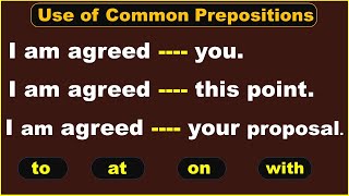 Use of Common Prepositions ।। Preposition Test।। Preposition Quiz [upl. by Grimes236]