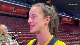 Caitlin Clark and DiJonai Carrington on eye poke during Fever vs Sun WNBA playoffs series [upl. by Ahsiuqram]