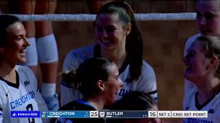 Creighton Volleyball Highlights vs Butler 11824 [upl. by Zared641]