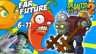 Lets Play Plants vs Zombies 2 JALAPENO Far Future Days 6 7 8 9 10 11  CITRON amp GARGANTUAR PRIME [upl. by Ayaladnot]