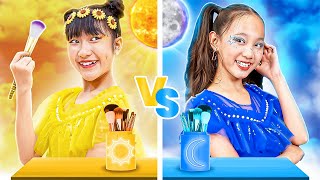 Day Girl vs Night Girl With One Colored Makeover Challenge  Baby Doll TV [upl. by Frayne]