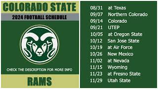 2024 Colorado State Rams Football Schedule [upl. by Laflam]