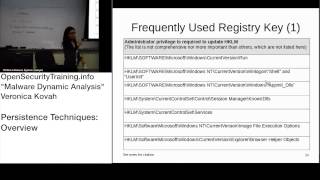 Dynamic Malware Analysis D1P14 Persistence Overview [upl. by Retswerb]