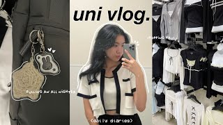 uni vlog 🗑️🖇️ pulling an all nighter [upl. by Adnolat]