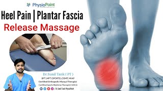 Heel pain  Plantar fascia release massage amp stretch for morning heel pain  एड़ी का दर्द [upl. by Nyllek]