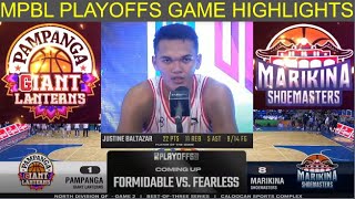 MPBL PLAYOFFS GAME 2  PAMPANGA GIANT LANTERNS VS MARIKINA SHOEMASTERMPBL QUARTER FINALS HIGHLIGHTS [upl. by Anna-Diane]