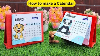 How to Make a 2024 Mini Desk Calendar Easy amp Cute Handmade Calendar DIY Craft [upl. by Enovaj958]