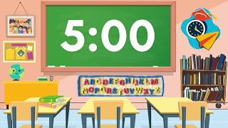 5 Minute Classroom Timer  Silent Countdown with Alarm [upl. by Lledner]