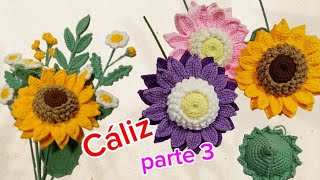 GIRASOL TEJIDO A CROCHET🌻 paso a paso 💐parte 3💐🌻 Cáliz tejidosacrochet [upl. by Lammaj]