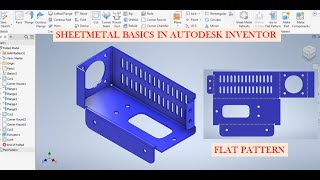 Sheet Metal 3d Drawing Tutorials  Inventor Sheet metal design  Part Modelling in inventor  3d [upl. by Maxy365]