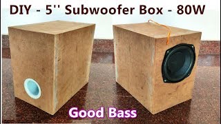 DIY  5inch Subwoofer Box  80W Subwoofer  Smooth Bass POWER GEN [upl. by Aleibarg455]