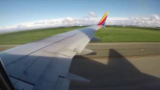 Southwest Airlines WN1708 737700 Scimitar Winglets Takeoff Sacramento California [upl. by Seravart]