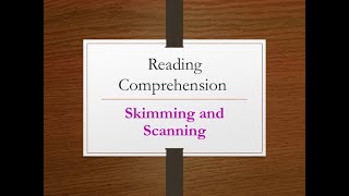 SKIMMING amp SCANNING  READING TECHNIQUES [upl. by Avahc]