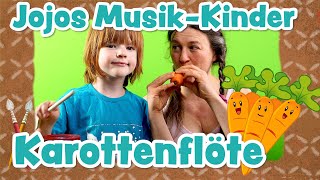 Wie baut man eine Karottenflöte  Möhrenflöte basteln  Jojos Musik für Kinder MitMir [upl. by Consuela]