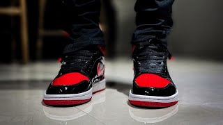 Air Jordan 1 Patent Bred Review amp On Feet [upl. by Sueddaht]