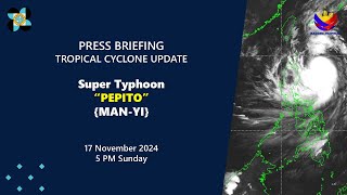 Press Briefing Super Typhoon PepitoPHManyi at 500 PM  Nov 17 2024Sunday [upl. by Talmud]