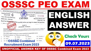 OSSSC PEO Exam English AnswersPEO amp JA Exam Unofficial AnswerCombined Exam 2023English Questions [upl. by Letnuahc]