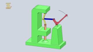 SliderCrank Mechanism Of A HandOperated Press ToggleLever Press [upl. by Aihseyk51]