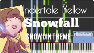 Undertale Yellow  Snowfall  Snowdin Theme  Synthesia piano tutorial [upl. by Assilaj]