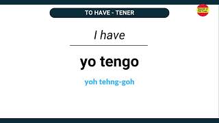 Quick Spanish  Master the present tense TO HAVE  How to use TENER in present tense [upl. by Tocci]