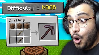 MINECRAFT BUT THERE IS NOOB DIFFICULTY  RAWKNEE [upl. by Tad]