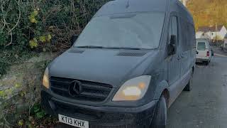 COLD STARTING my Diesel Mercedes Sprinter  How to protect leisure batteries over winter [upl. by Vallery]