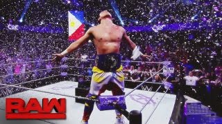 TJ Perkins becomes Raws first WWE Cruiserweight Champion Raw Sept 19 2016 [upl. by Yekim]