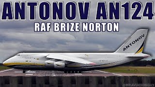 ANTONOV AN124 Taxi amp Powerful Takeoff  RAF Brize Norton BZZEGVN  STRONG JET BLAST [upl. by Natsyrk]