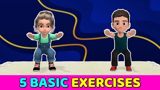 5 BASIC STRENGTHSPORTS EXERCISES FOR KIDS [upl. by Enasus]