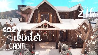 cozy winter  Christmas cabin 27k  part 1 exterior   Roblox  Bloxburg [upl. by Aiela291]