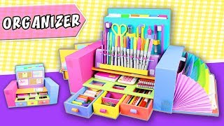 DESKTOP ORGANIZER from Cardboard  Back to school  aPasos Crafts DIY [upl. by Shiller612]