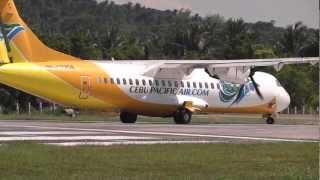 Cebu Pacific ATR 72500 RPC7258 take off  CaticlanBoracay airport FULL HD 1080P [upl. by Hsotnas]