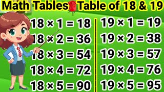 Table of 18 and 19 18 aur 19 ka Table 18 ka Table 19 ka Table Pahada 18 aur 19 tableof18and19 [upl. by Macswan51]