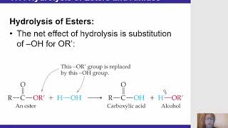 Chapter 17 CHM 152 021 Hydrolysis of Esters and Amides [upl. by Fauman]