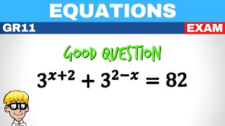 Grade 11 Equations Exam Questions  Exponential Equations [upl. by Petit]