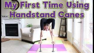 My First Time Using Handstand Canes  Self Taught Acro [upl. by Kirima414]