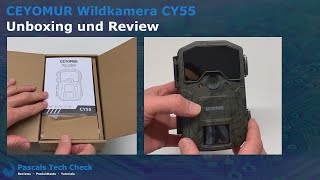 Unboxing amp Review der CEYOMUR CY55 Wildkamera 20 MP 1080P HD mit NachtsichtFunktion [upl. by Ayvid]