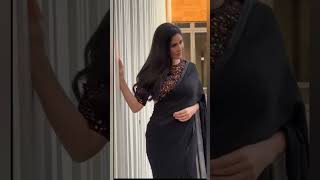 Katrina Kaif in black saree katrinakaifviralshort 1million [upl. by Eelirrem]